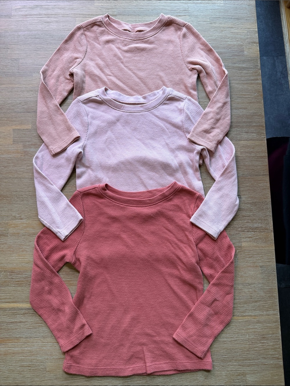Old Navy | Girls' Waffle Tops - Light Pink & Rose | 4T